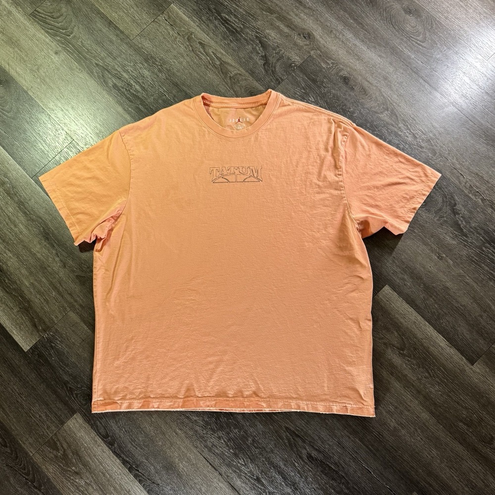 New‎ Jordan Air T-shirt Size 3XL Men's Bright Orange Tatum Tee 100% cotton